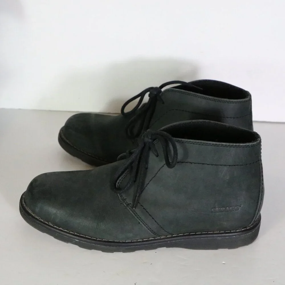 Sebago Reese‎ Chukka Boots Mens 9 Black Leather Lace Up Low Top Comfort
